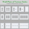 Pure White Decorative Outlet Covers Wall Plates, Bamboo Fiber Light
