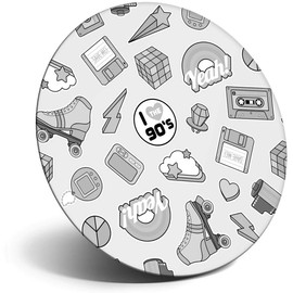 Destination Vinyl ltd Magnet for Refrigerator, Fridge BW - Cute Girls Retro 90's Teen for Office, Cabinet and Whiteboard, Magnetic Stickers, 41522