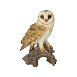 Uvia Owl on Stump 12.5x8x17.8cm Doll Figurine Figurine Animal Garden Decoration Bird H14082