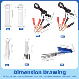 Glarks 20Pcs Universal Fuel Injector Cleaner Adapter Assortment Kit, Including Carb Carburetor, Jet Cleaning Brushes, Cleaning Needles, Flush Cleaner Adapter Car Fuel Injector Tester