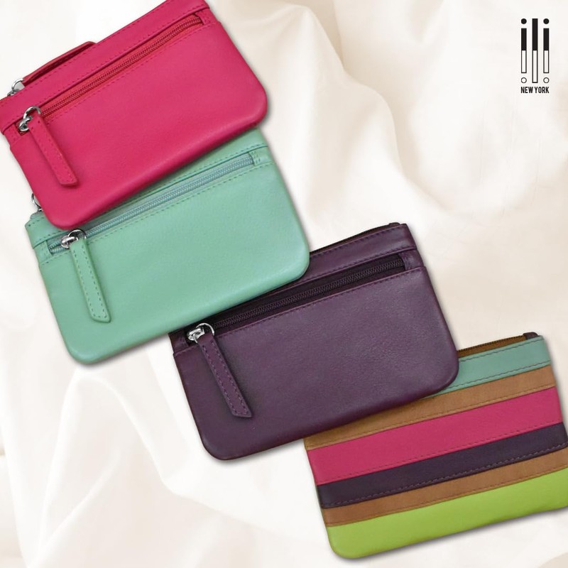 ili New York Mini Leather Coin Purse, Compact Design with