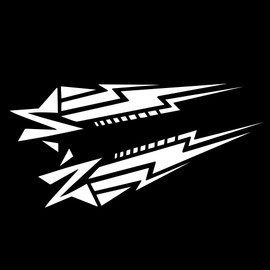 TOMALL 2Pcs Meteor Graphics Car Body Side Stickers Star Racing Sports Stripe Decal for Car Universal Vinyl Self-Adhesive Waterproof Decal Decoration Accessories for Truck SUV Off-Road Vehicles (White)