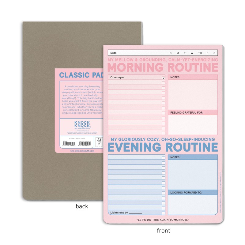 Knock Knock AM/PM Routine Pad - Morning Routine and Evening