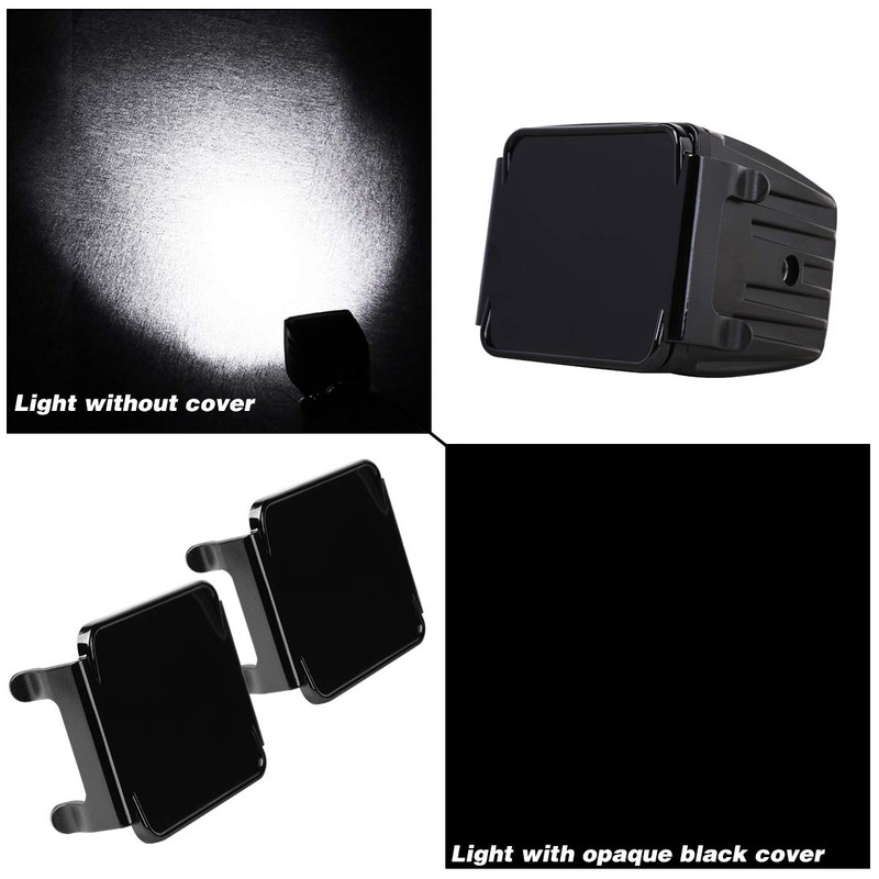 SWATOW INDUSTRIES 3 Inch Black LED Pod Covers 2PCS Square