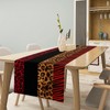 Leopard Print Table Runner,Modern Fashion Style Red Black Seasonal Spring