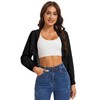 Women's Cropped Bolero Shrugs Lightweight Short Cardigans Long Sleeve Knitted