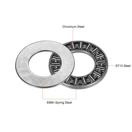 sourcing map AXK1528+2AS Needle Roller Axial Bearing with 2 Discs 15 mm i.D. 28 mm or 4 mm D Pack of 2