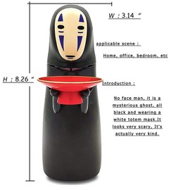 Zhanjiadm No Face Coin Bank，No Face Piggy Bank,Auto Eat Coin Music Piggy Bank, Adults Boys Kids Birthday Gifts, Black