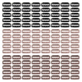 120 Pcs 6-Teeth U-Shape Wig Clips Hairpieces Snap Clips Hair Extension Hairclips for 32mm Clip-ins Brown Black Making Accessories Set Tools Women