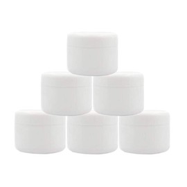 8 Oz (250g) White Plastic Jar with Dome Lid Refillable Make-up Cosmetic Jars Empty Face Cream Lip Balm Lotion Storage Container Pot Case Holder (Pack of 6)