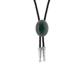 HAQUIL Cowboy Hat Western Green Turquoise Tie Bolo Tie for Men Accessories Oval Vintage Handmade Round Shape Bolo Tie