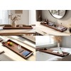 Dofira Large Acacia Wood Serving Tray with Metal Handles -