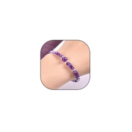 GIGB PBDK Natural Crystal Bracelets,Minimalist Charming Amethyst Square Beaded Bangles,Aesthetic Valentine's Day Jewelry Gift for Women Teen Girls (B)