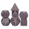 D&D Metal Dice Set, DNDND 7PCS Metallic Ancient Copper Dice