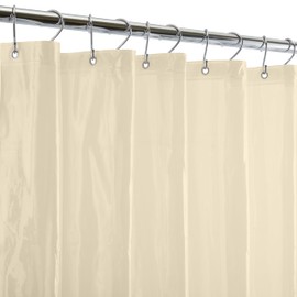 Bath Bliss PVC Heavy Weight Shower Curtain Liner | 4G | 70"x72" | Rust Resistant Copper Grommets | Magnetic Hem | Beige