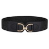 TRIWORKS Straw Woven Elastic Belt for Women Wide Boho Braided
