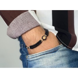 Catholica Shop Saint Benedict Medal Black Wood Corded Rosary Bracelet for Men and Women. Made in Brazil.