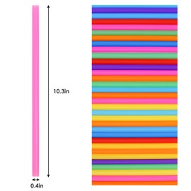 Tomnk 120 Pack Smoothie Straws, 10.3 Inches Straws Disposable, Milkshake Plastic Straws in Assorted Bright Colors
