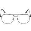 "The Intellectual" Metal Clear Bifocal Aviator Reader, Cheaters Reading Glasses,