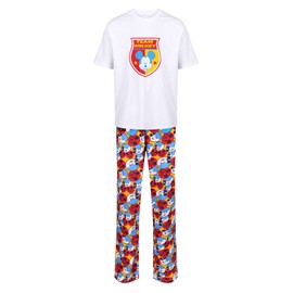 Mens Character Pyjamas Sleep Lounge Night Wear M to XXL Basketball Short Sleeve PJ Set (Team Mick L)