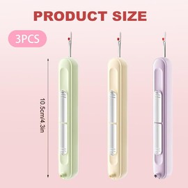 3 Pcs 2 in 1 Needle Threader Seam Ripper, Stretchable Plug in Sewing Needle Threader, Multifunctional Needles Threading Tool, for Sewing, Knitting, Quilting and Crafting (3 Colors)