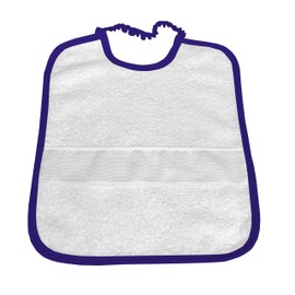 Plain Blue Aida Bib for Nursery, Embroidered Name,, blue
