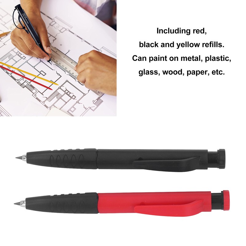 2Pcs Carpenter Pencil Marker Scribing Tool Set Kit with 12Pcs