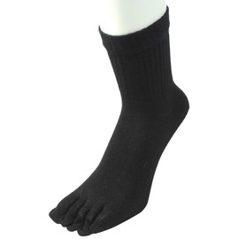 (MADE IN JAPAN of Craftsmanship) Small Socks Wool Blend (about 40% of Factory 5 Full Toe Socks (black) Heel with 3 Pairs # 802 