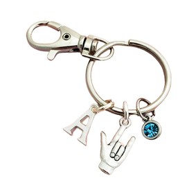 I Love You Sign Language Zipper Pull or Keychain Keyring, ASL I Love You Hand Sign (2. I Love You Sign Keychain)