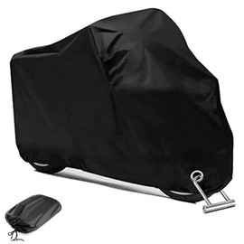 Genérico Cubierta Impermeable para Motocicleta, Protector Universal de Moto en Color Negro, Funda Resistente al Agua (Negro, XL)