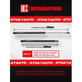 Gas Spring Tailgate Compatible with Polo 9N, OTUAYAUTO Pack of 2 Tailgate Dampers and Ball Pins 6Q6827550, 6Q6827550C, 6Q6827550A