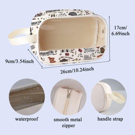 Musical Fans Gift Theatre Lover New York Journalist Cosmetic Bag Musical Lovers Typewriter Makeup Zipper Pouch (Newspaper mb ca)