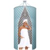 Portable Folding Shower Curtain, 100x200cm, Waterproof Polyester with Aluminum Peptide