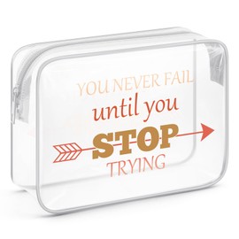 Sazuwu Friendship Inspirational Gifts Clear Makeup Bag with Zipper Motivational Gifts for Coworkers Cosmetic Travel Bag Organizer Appreciation Gifts for Coworkers Women Employee Appreciation Gifts