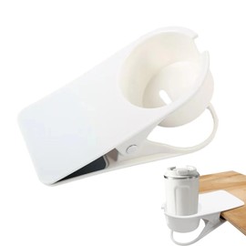 Itisyou Cup Holder Desk Drink Holder Strong Spring Loaded Clamp Fixed, Easy Installation Spill Proof Cup, Desk Supplies Clip On Office Computer Desk Work