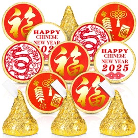 1000 Pieces Chinese New Year 2025 Year of the Snake Party Round Candy Sticker Chinese Lunar New Year Stickers Labels for Chocolate Candy