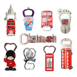 Great Mix of UK British London Icons/Landmarks Fridge Magnet Bottle Openers - Set of 9