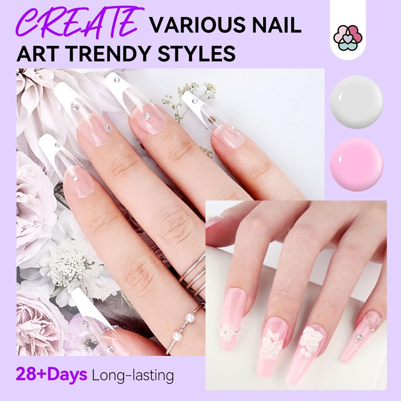 SAVILAND Quick-dry Builder Nail Gel Kit: Clear Pink Builder Hard