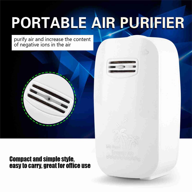 Portable Air Purifier Negative Ion Generator Sterilization Disinfection Device (White