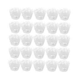 MAGICLULU 25pcs Hollow Out Cupcake Wrappers Elegant Lace Paper Baking Cups for Muffins Desserts and Cakes for Weddings Birthdays Showers and Home