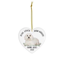 Funny Coton De Tulear Lying Dear Santa Define Naughty Gifts 2024 Christmas Tree Ornaments Heart