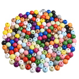 230PCS 16mm Colored Natual Wooden Beads for Craft,23 Colors Colorful Round Painted Wood Spacer Loose Beads for Home Party Festival Decoration (Mixed Color 16mm)