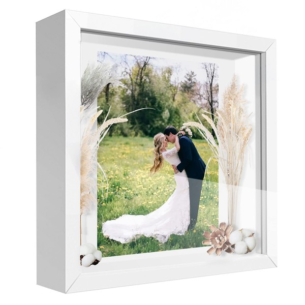 TouYinger 10x10 Shadow Box Frame Display Case with Letter Stickers,