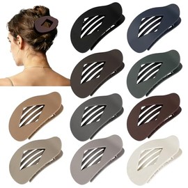 CHANDAT 10 pinzas planas para el cabello para mujer - Pinzas medianas mate para el cabello, pinzas antideslizantes de 10,7 cm (4,2 pulgadas) de sujeci