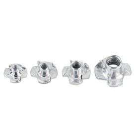 T Nut Four-Pronged Tee Nuts M4 Nuts Zinc Plated Carbon Steel Self-clinching Nuts for Woodworking Furniture (M4-50pcs)