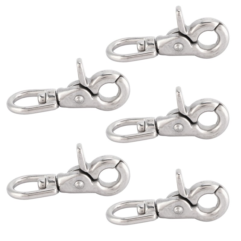 5Pcs Durable Stainless Steel Trigger Swivel Snap Hook Clasp Houseboat