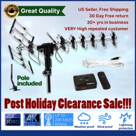 For Channel Master HDTV 1080P Outdoor Amplified Digital Antenna 360 Rotor HD TV UHF VHF FM 200 Mile