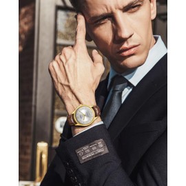 CIVO Waterproof Watches Men's Analogue Quartz Watch with Leather Strap/Metal Strap Vintage Flat Men's Watch Business for Men Gifts, brown, Strap.