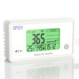 Sper Scientific Indoor Air Quality Monitor with Color Coded Display | Model 800052