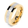 100S JEWELRY Tungsten Rings For Men Gold Silver Crystal Wedding